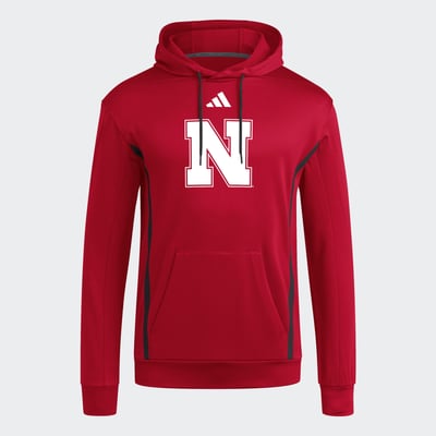  Nebraska Huskers adidas Locker Logo Fleece Pullover Hoodie - Scarlet