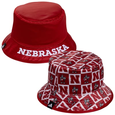 Nebraska Huskers adidas Reversible Bucket Hat - Scarlet