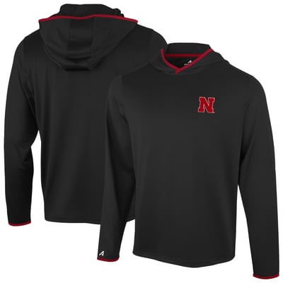  Nebraska Huskers Antigua Brink Color Pop Long Sleeve Hoodie T-Shirt - Black