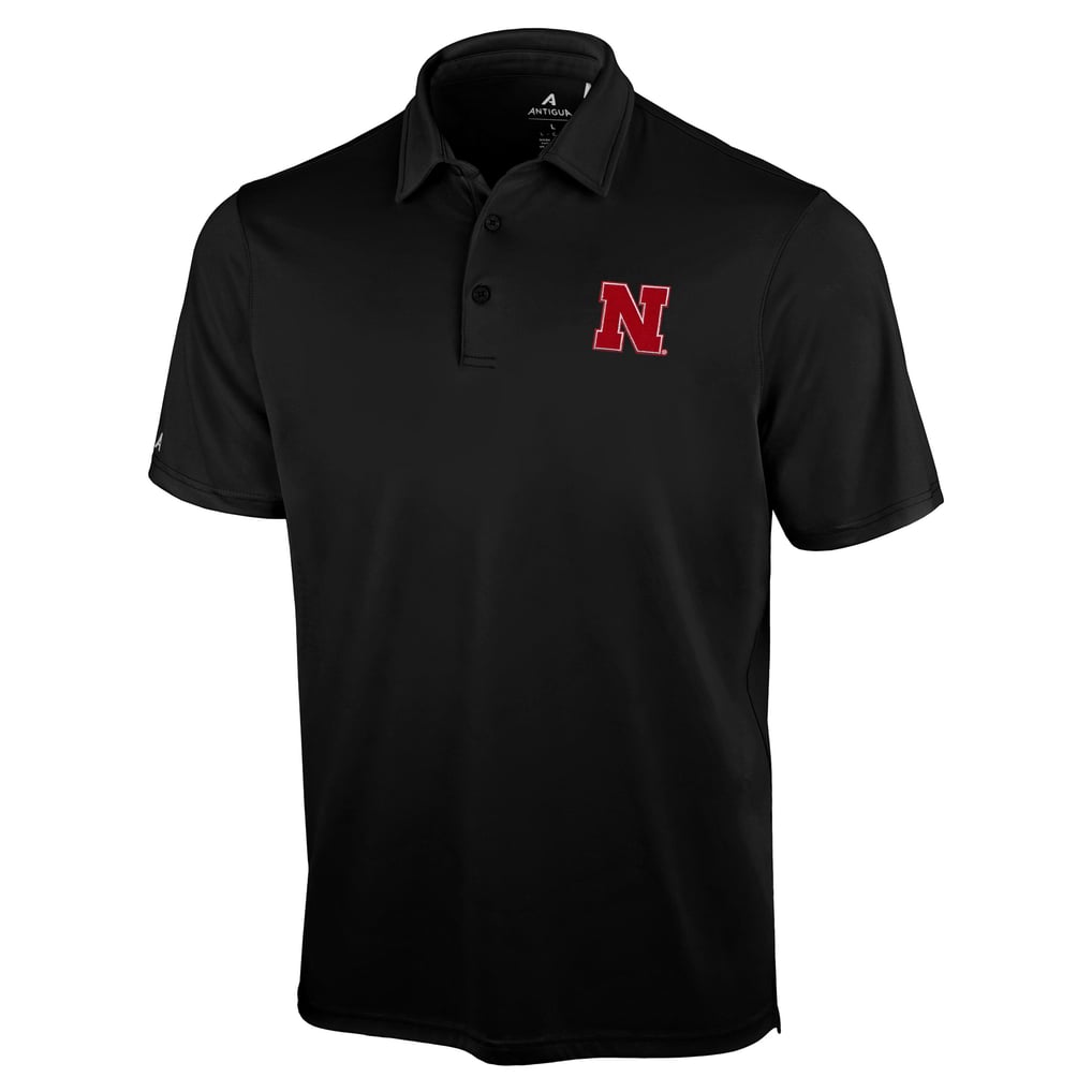 Nebraska Huskers Antigua Unshakeable Solid Polo - Black