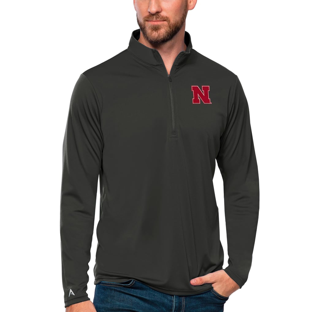 Nebraska Huskers Antigua Tribute Quarter-Zip Top - Charcoal