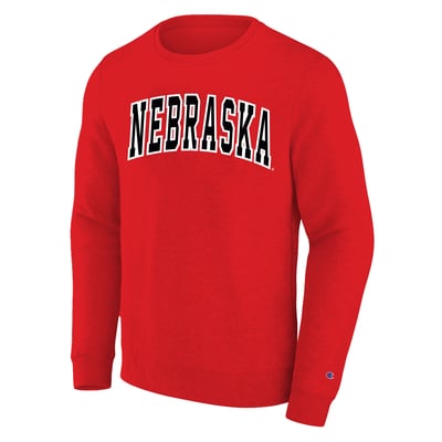 Nebraska Huskers Champion Arch Applique Sweatshirt Men's Big and Tall - Scarlet