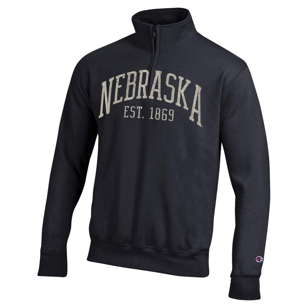  Nebraska Huskers Champion Powerblend Quarter-Zip Pullover - Black