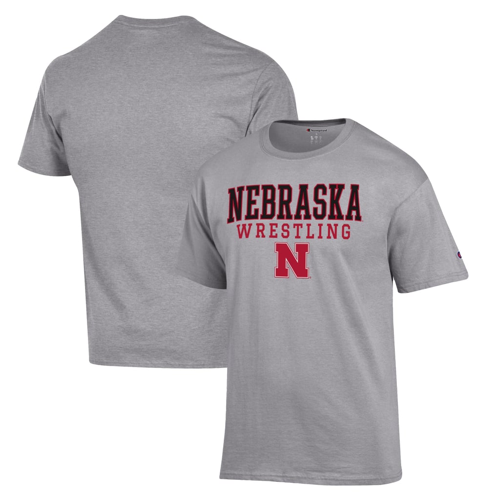 Nebraska Huskers Champion Wrestling Stack Logo T-Shirt - Gray