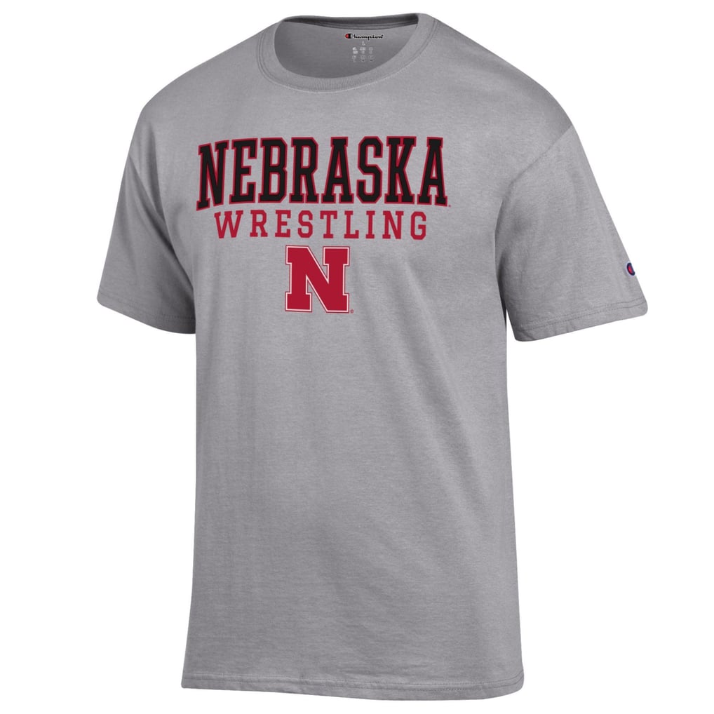 Nebraska Huskers Champion Wrestling Stack Logo T-Shirt - Gray