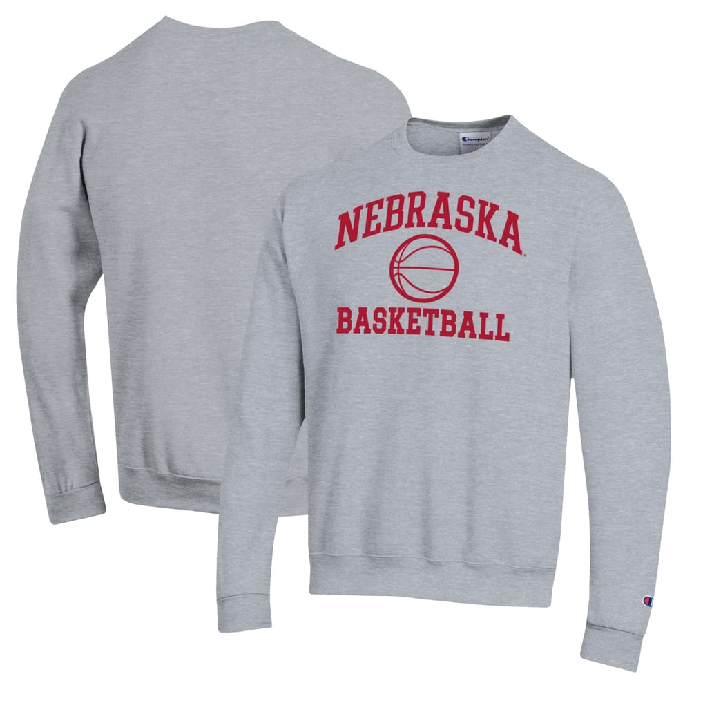 Nebraska Huskers Champion Basketball Icon Pullover Crewneck Sweatshirt - Heather Gray