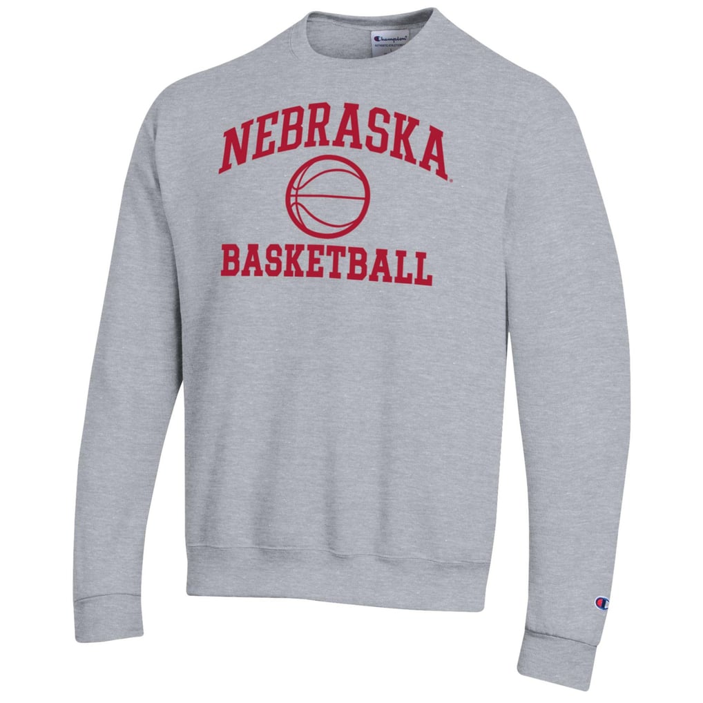 Nebraska Huskers Champion Basketball Icon Pullover Crewneck Sweatshirt - Heather Gray