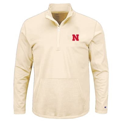Nebraska Huskers Champion Big & Tall Quarter-Zip Pullover - Oatmeal
