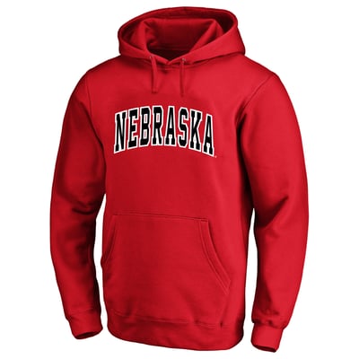  Nebraska Huskers Champion Arch Over Tackle Twill Hoodie - Scarlet