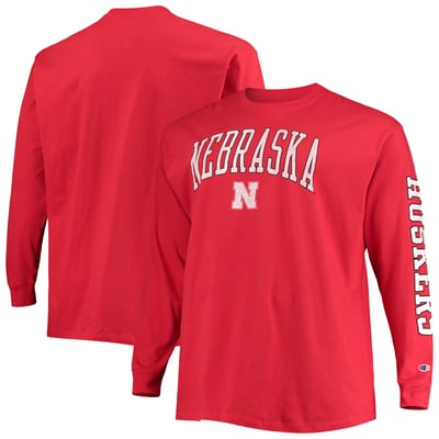 Nebraska Huskers Champion Big & Tall Arch Over Logo Long Sleeve T-Shirt - Scarlet