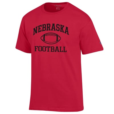 Nebraska Huskers Champion Football Icon T-Shirt - Scarlet