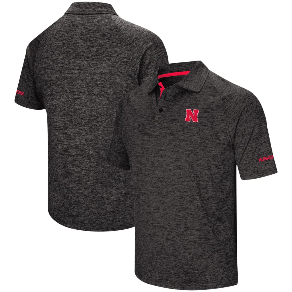 Nebraska Huskers Colosseum Big & Tall Down Swing Polo - Black
