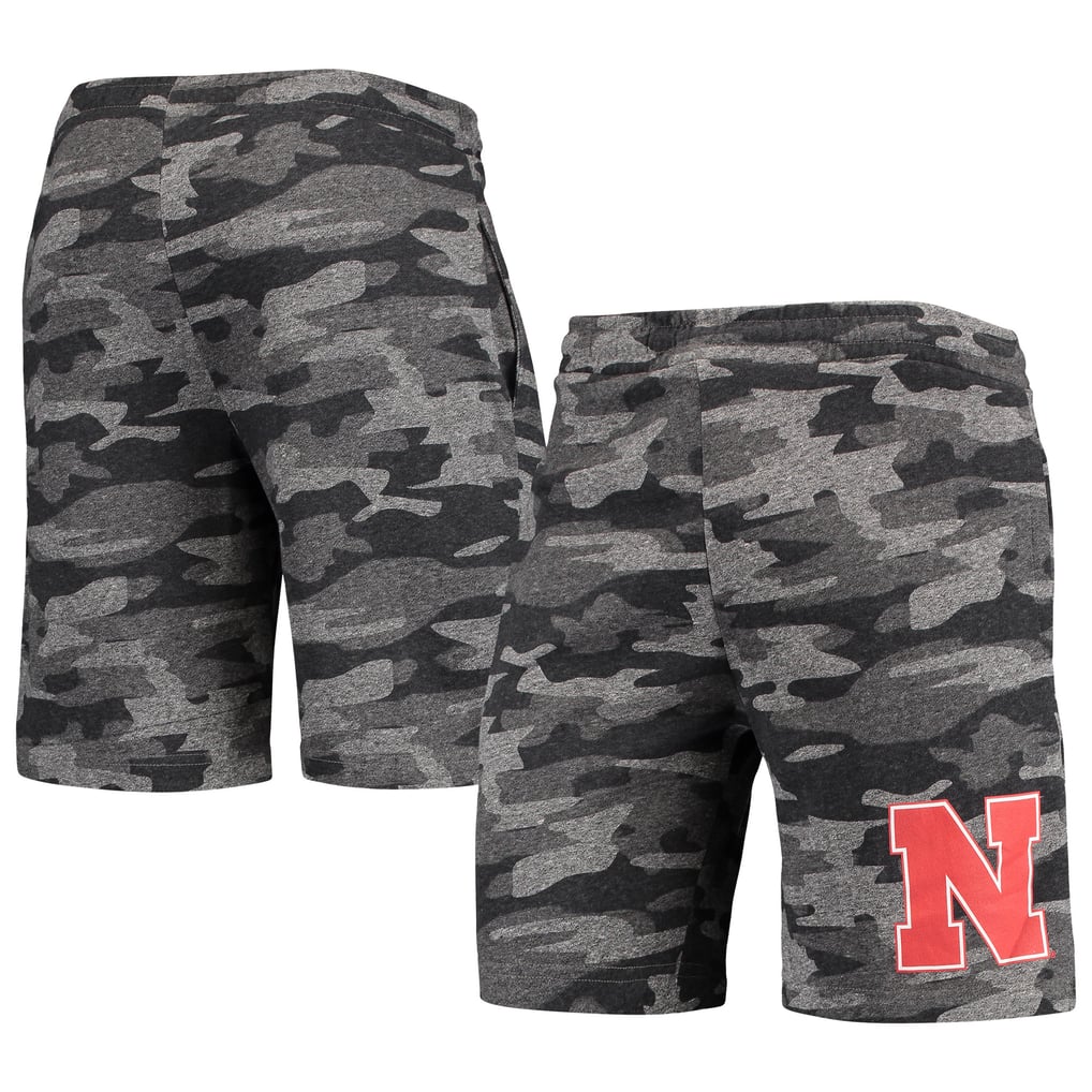 Nebraska Huskers Concepts Sport Camo Backup Terry Jam Lounge Shorts - Charcoal/Gray