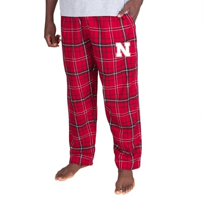 Nebraska Huskers Fanatics Big & Tall Ultimate Plaid Flannel Pajama Pants - Scarlet/Black