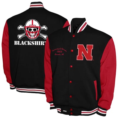 Nebraska Huskers Franchise Club Fleece Varsity Full-Snap Jacket - Black