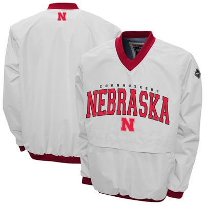 Nebraska Huskers Franchise Club Windshell V-Neck Jacket - White