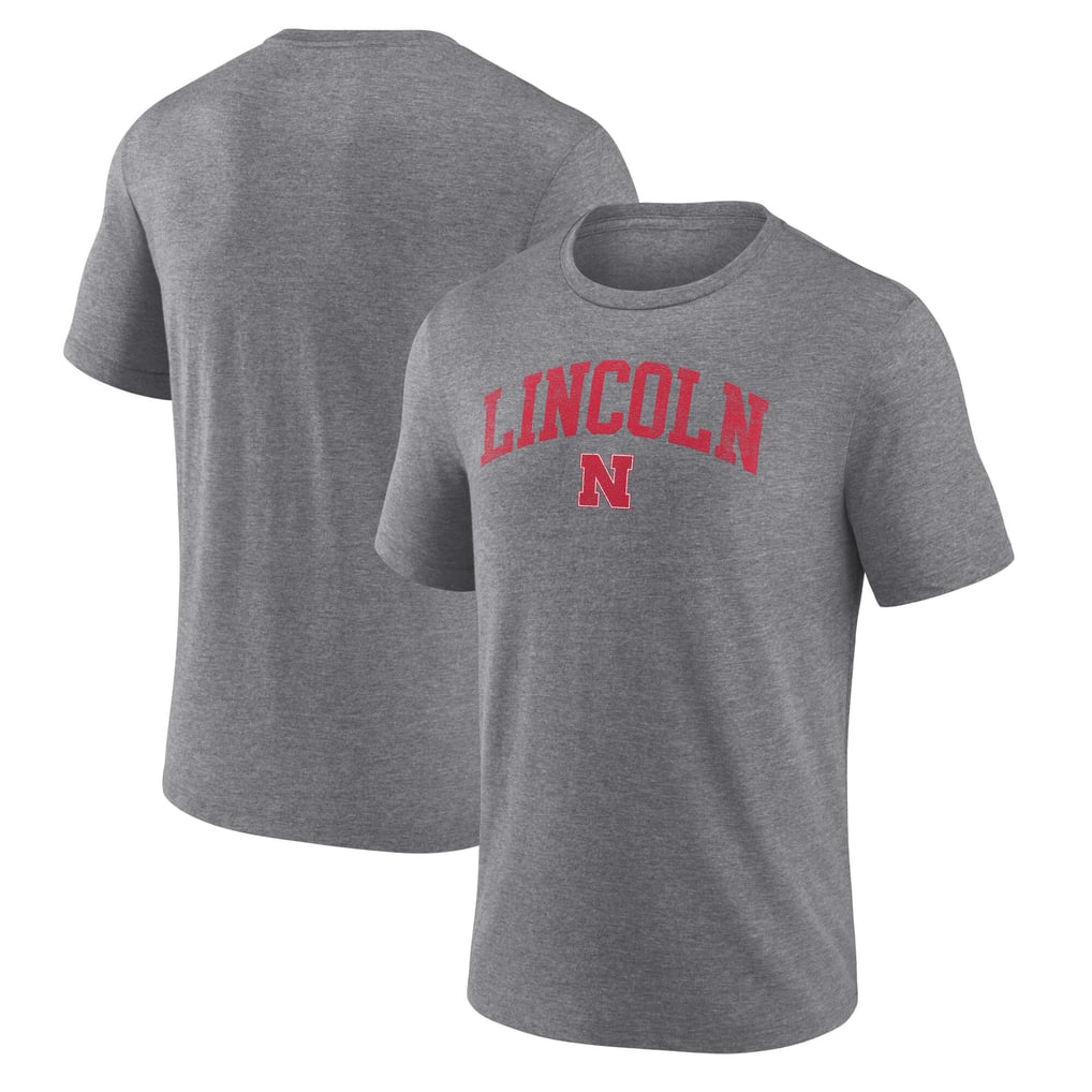 Nebraska Huskers Arched City Tri-Blend T-Shirt - Heather Gray