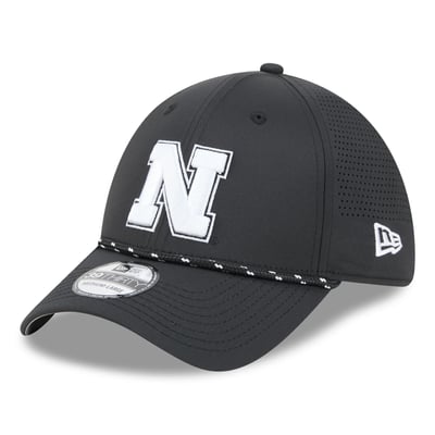  Nebraska Huskers New Era Performance Rope 39THIRTY Stretch Hat - Black