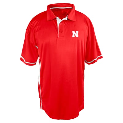 Nebraska Huskers Profile Big & Tall Color Block Panel Polo Men's - Scarlet