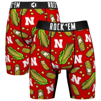  Nebraska Huskers Rock Em Localized Boxer Briefs - Scarlet