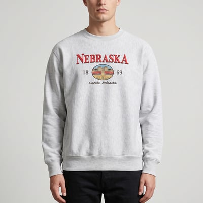  Nebraska Huskers Uscape Apparel New Heights Heavyweight Sweatshirt - Heather Gray