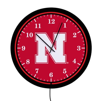 Nebraska Huskers 18" Lighted Round LED Wall Clock