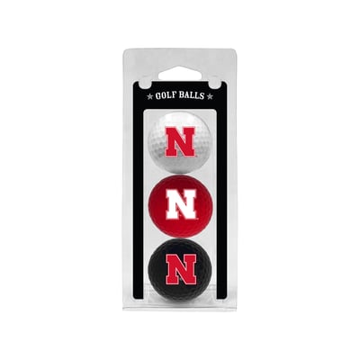 Nebraska Huskers 3-Pack Multi-Colored Team Golf Ball Set
