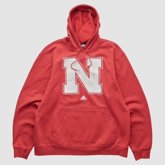 Nebraska Huskers Adidas 2010s Hooded Pullover Sweatshirt - Red - S by Fanatics Real Vintage
