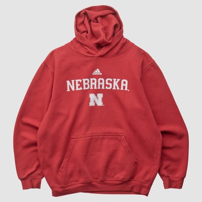 Nebraska Huskers Adidas 2010s Hooded Pullover Sweatshirt - Red - S by Fanatics Real Vintage