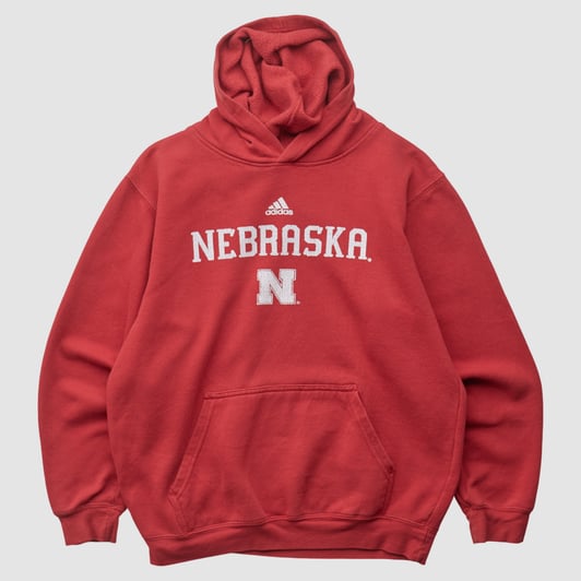 Nebraska Huskers Adidas 2010s Hooded Pullover Sweatshirt - Red - S by Fanatics Real Vintage
