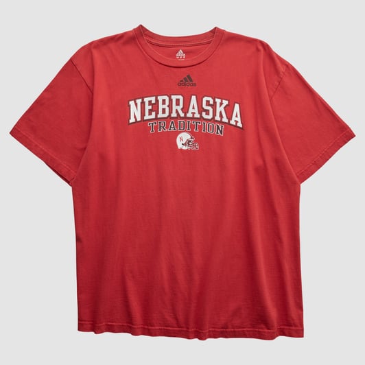 Nebraska Huskers Adidas 2010s T-shirt - Red - L by Fanatics Real Vintage