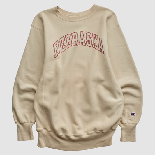 Nebraska Huskers Champion 2000s Pullover Sweatshirt - Beige - M by Fanatics Real Vintage
