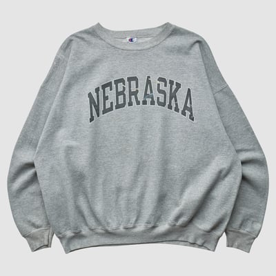 Nebraska Huskers Champion 2000s Pullover Sweatshirt - Heather Gray - XL by Fanatics Real Vintage