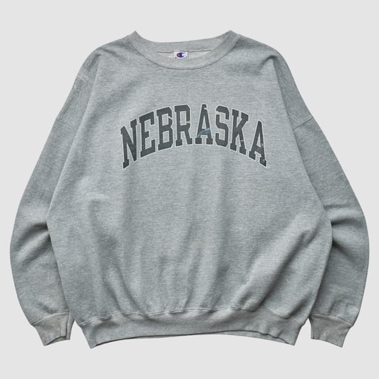 Nebraska Huskers Champion 2000s Pullover Sweatshirt - Heather Gray - XL by Fanatics Real Vintage