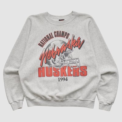 Nebraska Huskers Garment Graphics 1994 Pullover Sweatshirt - White - M by Fanatics Real Vintage