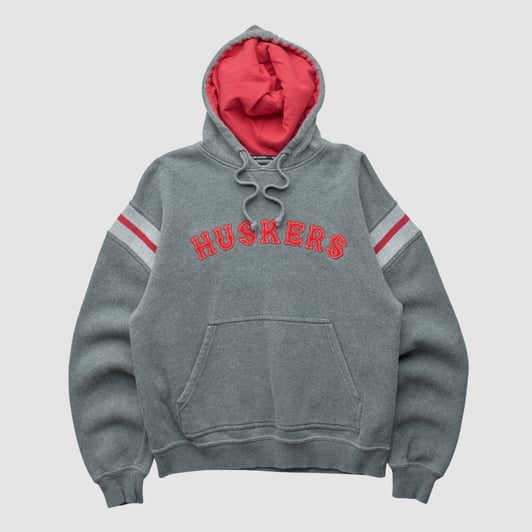 Nebraska Huskers Gear For Sports 2000s Hooded Pullover Sweatshirt - Dark Heather Gray - S by Fanatics Real Vintage