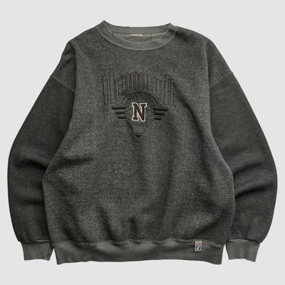 Nebraska Huskers Logo 7 90s Pullover Sweatshirt - Dark Heather Gray - S by Fanatics Real Vintage
