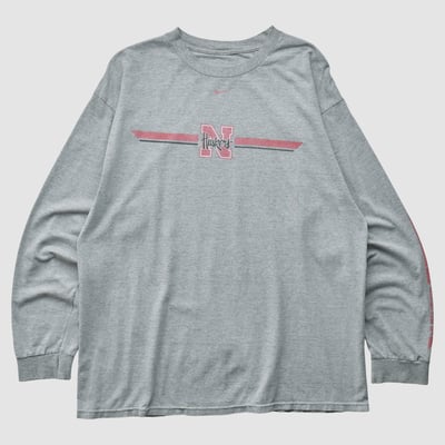 Nebraska Huskers Nike 2000s Long Sleeve T-shirt - Heather Gray - XL by Fanatics Real Vintage