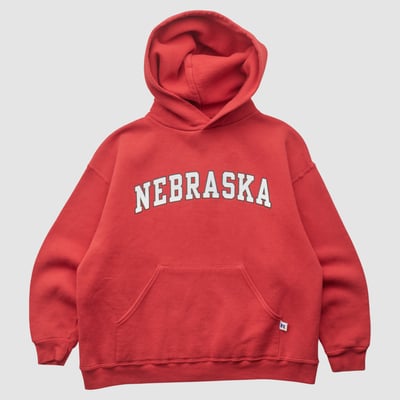 Nebraska Huskers Russell 2000s Hooded Pullover Sweatshirt - Red - Yth L by Fanatics Real Vintage