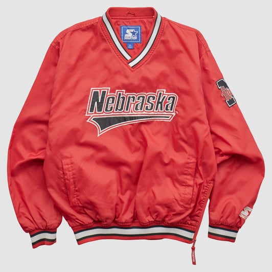 Nebraska Huskers Starter 90s Pullover Jacket - Red - M by Fanatics Real Vintage