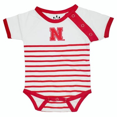 Nebraska Huskers Little King Newborn & Infant Shoulder Snap Bodysuit - Scarlet/White