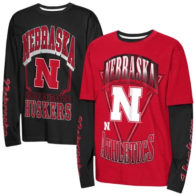 Nebraska Huskers Outerstuff Preschool The Mix 2.0 3-in-1 Combo T-Shirt - Scarlet/Black