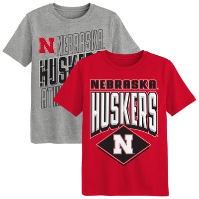 Nebraska Huskers Outerstuff Preschool Trench Kings 2-Pack T-Shirt Set - Scarlet/Gray