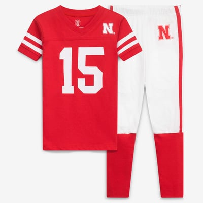 Nebraska Huskers Wes & Willy Preschool V-Neck Pajama Set - Scarlet