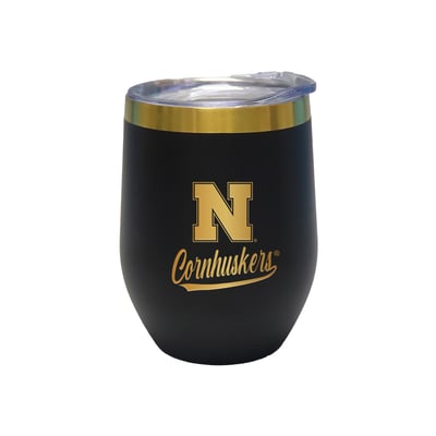 Nebraska Huskers The Memory Company 12oz. Stainless Steel Gold Lettering Stemless Wine Tumbler