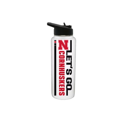 Nebraska Huskers The Memory Company 34oz. Let's Go Stainless Steel Quencher Bottle