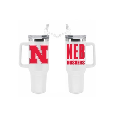Nebraska Huskers The Memory Company 40oz. Stainless Steel Tumbler with Flip Straw