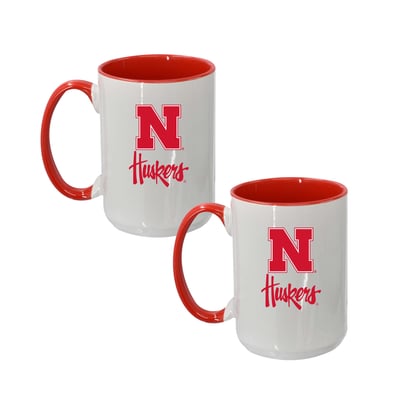 Nebraska Huskers The Memory Company Two-Piece 15oz. Logo Coffee Mug Set