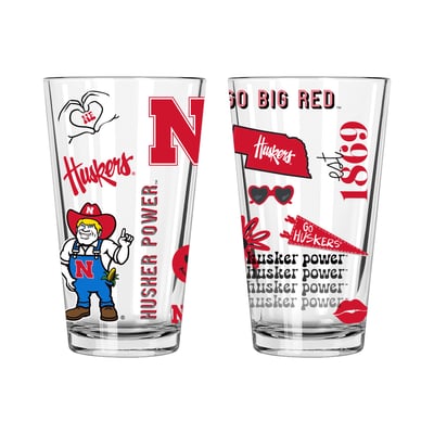 Nebraska Huskers The Memory Company Two-Piece 16oz. Loco Pint Glass Set