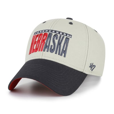 Nebraska Huskers '47 Unisex Half Block Text MVP Adjustable Hat - Gray/Black